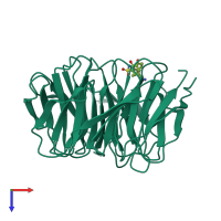 PDB entry 6u8o coloured by chain, top view.