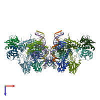 PDB entry 6u8q coloured by chain, top view.