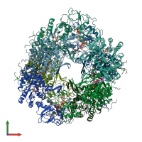 PDB entry 6u8r coloured by chain, front view.