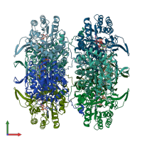 PDB entry 6u8s coloured by chain, front view.