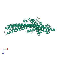 PDB entry 6u94 coloured by chain, top view.