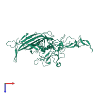 PDB entry 6u95 coloured by chain, top view.