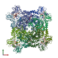 PDB entry 6ua2 coloured by chain, front view.