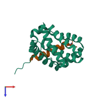 PDB entry 6ua3 coloured by chain, top view.