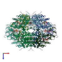 PDB entry 6uaj coloured by chain, top view.