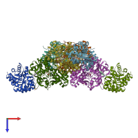 PDB entry 6uap coloured by chain, top view.