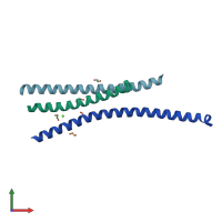PDB entry 6ucm coloured by chain, front view.