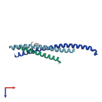 PDB entry 6ucm coloured by chain, top view.