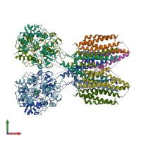 PDB entry 6ud4 coloured by chain, front view.