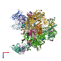 PDB entry 6udj coloured by chain, top view.