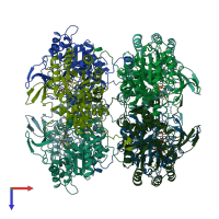 PDB entry 6udp coloured by chain, top view.