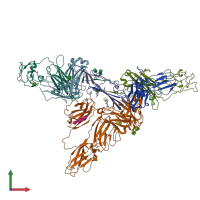 PDB entry 6ue7 coloured by chain, front view.