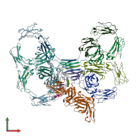 PDB entry 6ue8 coloured by chain, front view.