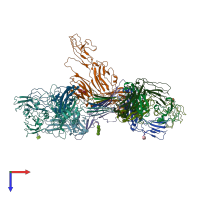 PDB entry 6ue8 coloured by chain, top view.