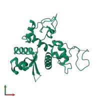 PDB entry 6uei coloured by chain, front view.