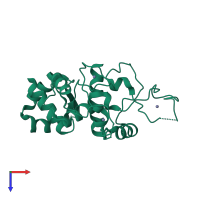 PDB entry 6uei coloured by chain, top view.