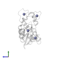 ZINC ION in PDB entry 6uei, assembly 1, side view.