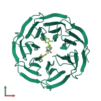 PDB entry 6ufx coloured by chain, front view.