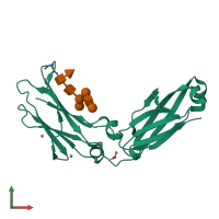 PDB entry 6ugw coloured by chain, front view.