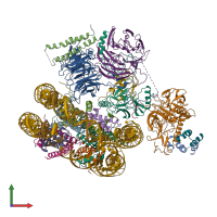 PDB entry 6uh5 coloured by chain, front view.