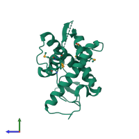 PDB entry 6uhs coloured by chain, side view.