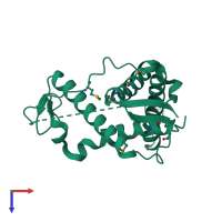 PDB entry 6uhs coloured by chain, top view.