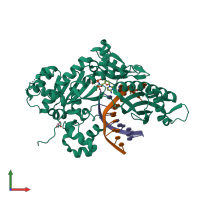 PDB entry 6ui2 coloured by chain, front view.