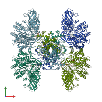 PDB entry 6ui9 coloured by chain, front view.