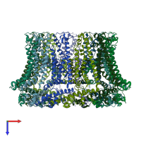 PDB entry 6uiw coloured by chain, top view.