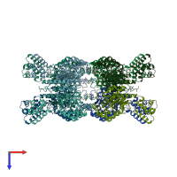 PDB entry 6ujg coloured by chain, top view.