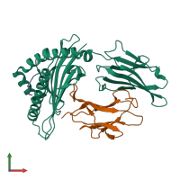 PDB entry 6ujo coloured by chain, front view.