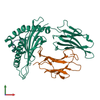 PDB entry 6ujq coloured by chain, front view.