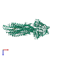 PDB entry 6ujs coloured by chain, top view.