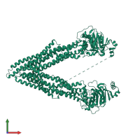 PDB entry 6ujw coloured by chain, front view.