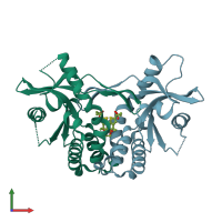 PDB entry 6ukz coloured by chain, front view.