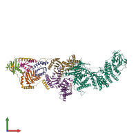 PDB entry 6ulg coloured by chain, front view.