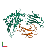 PDB entry 6uli coloured by chain, front view.