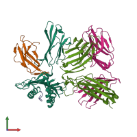 PDB entry 6ulr coloured by chain, front view.