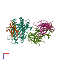 PDB entry 6ulr coloured by chain, top view.
