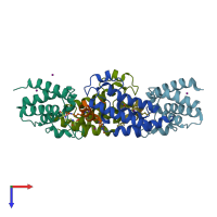 PDB entry 6ulv coloured by chain, top view.