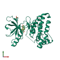 PDB entry 6umw coloured by chain, front view.