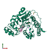 PDB entry 6uoc coloured by chain, front view.