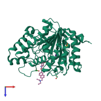 PDB entry 6uoc coloured by chain, top view.