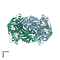 PDB entry 6uoj coloured by chain, top view.