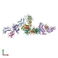 PDB entry 6uon coloured by chain, front view.