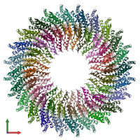 PDB entry 6uot coloured by chain, front view.