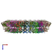 PDB entry 6uov coloured by chain, top view.