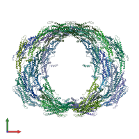 PDB entry 6up6 coloured by chain, front view.