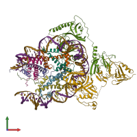 PDB entry 6upk coloured by chain, front view.