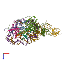 PDB entry 6upk coloured by chain, top view.